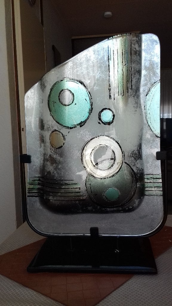 Uniek glazen kunstobject, Antiek en Kunst, Meerkleurig, Object, Ophalen, 48 cm