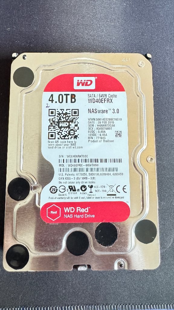 WD Red 4TB HDD, Computers en Software, Intern, Gebruikt, Server, 3.5"