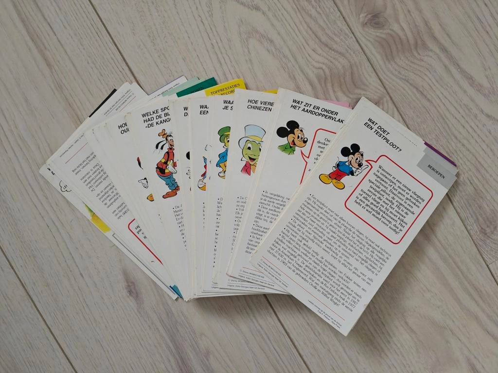 Disney weetjes kaarten jaren '80/'90, Ophalen of Verzenden, Overige figuren, Gebruikt, Papier, Kaart of Schrift