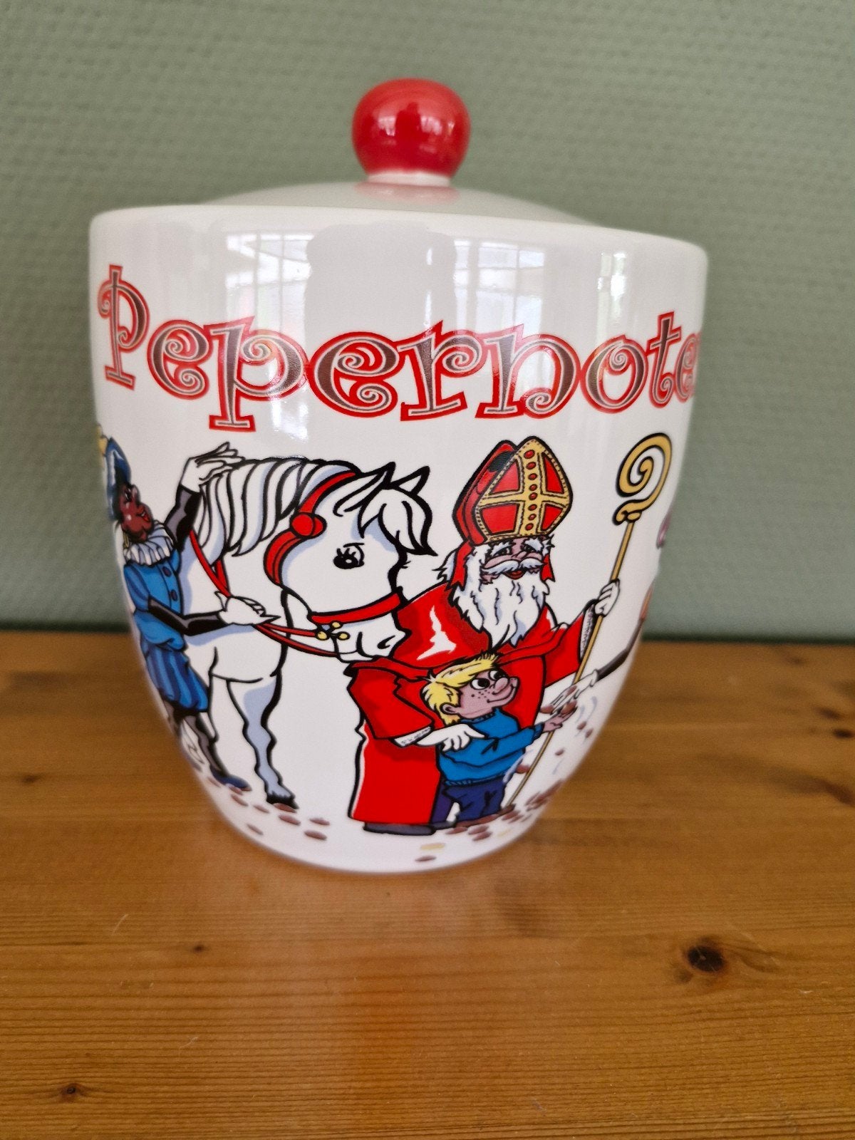 pepernotenpot vintage pepernoten pot met zwarte piet, Ophalen of Verzenden