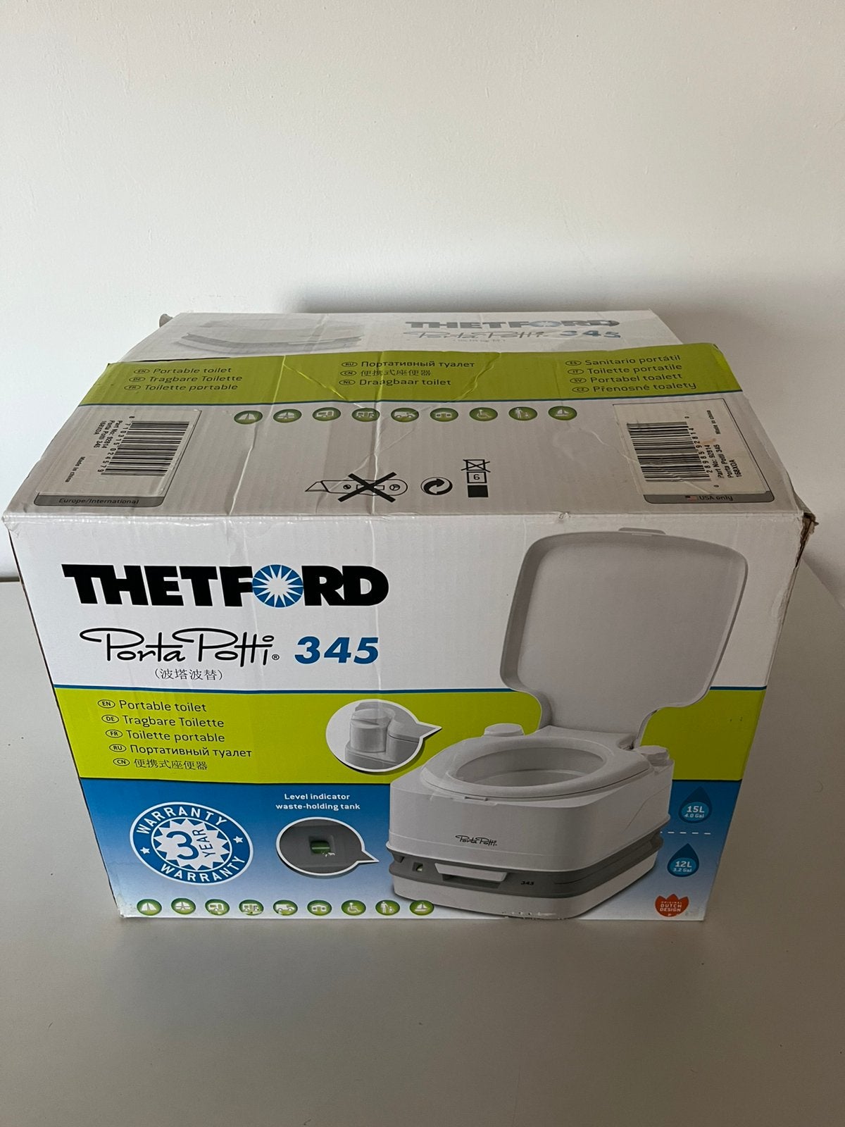 Thetford Porta Potti 345  draagbare toilet, Ophalen of Verzenden, Zo goed als nieuw