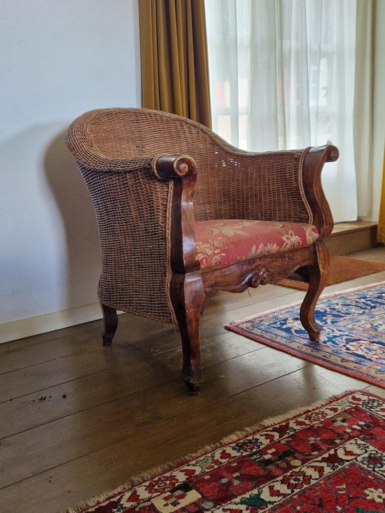 rieten stoel, Huis en Inrichting, Stoelen, Ophalen, Gebruikt, Overige kleuren, Eén