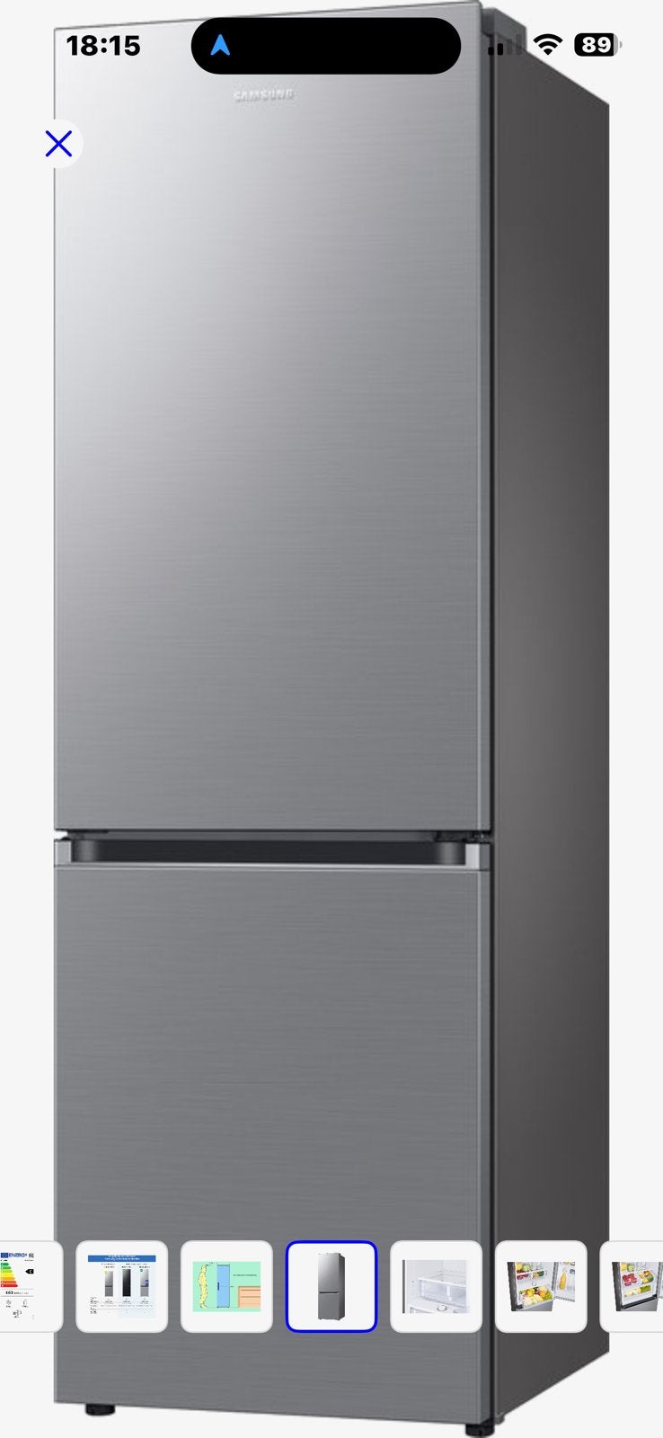 Samsung RB34C603CS9/EF - Koelvriescombinatie, Witgoed en Apparatuur, Koelkasten en IJskasten, Ophalen, 200 liter of meer, 60 cm of meer