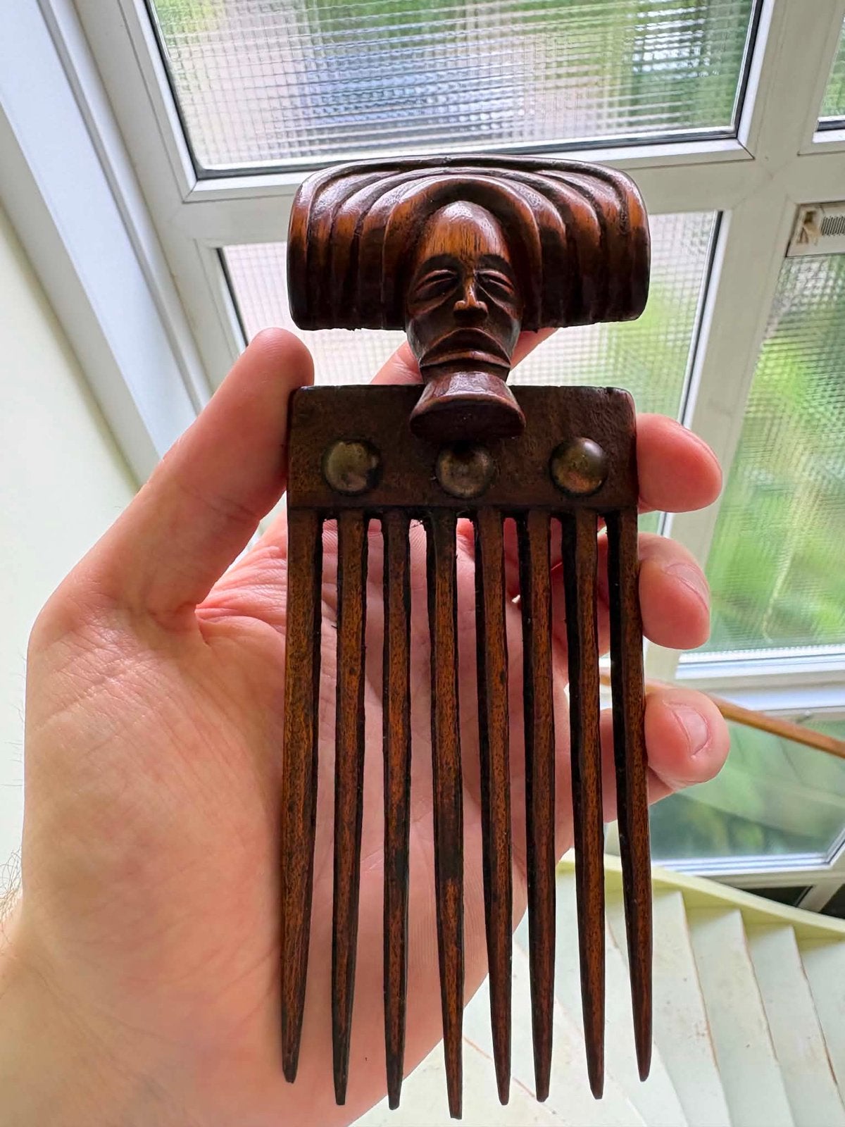 Antieke Chokwe kam, Angola, Antiek en Kunst, Hout, Bruin, Afrika, Overige typen