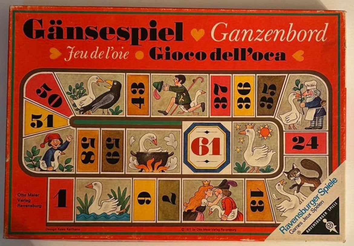 Ravensburger Spiele Ganzenbord 1971 Gänsespiel origineel, Hobby en Vrije tijd, Gezelschapsspellen | Bordspellen, Vijf spelers of meer