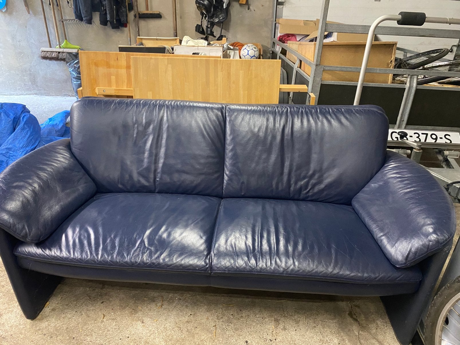 Leolux leren tweezitsbank, Ophalen, Gebruikt, Minder dan 75 cm, 150 tot 200 cm