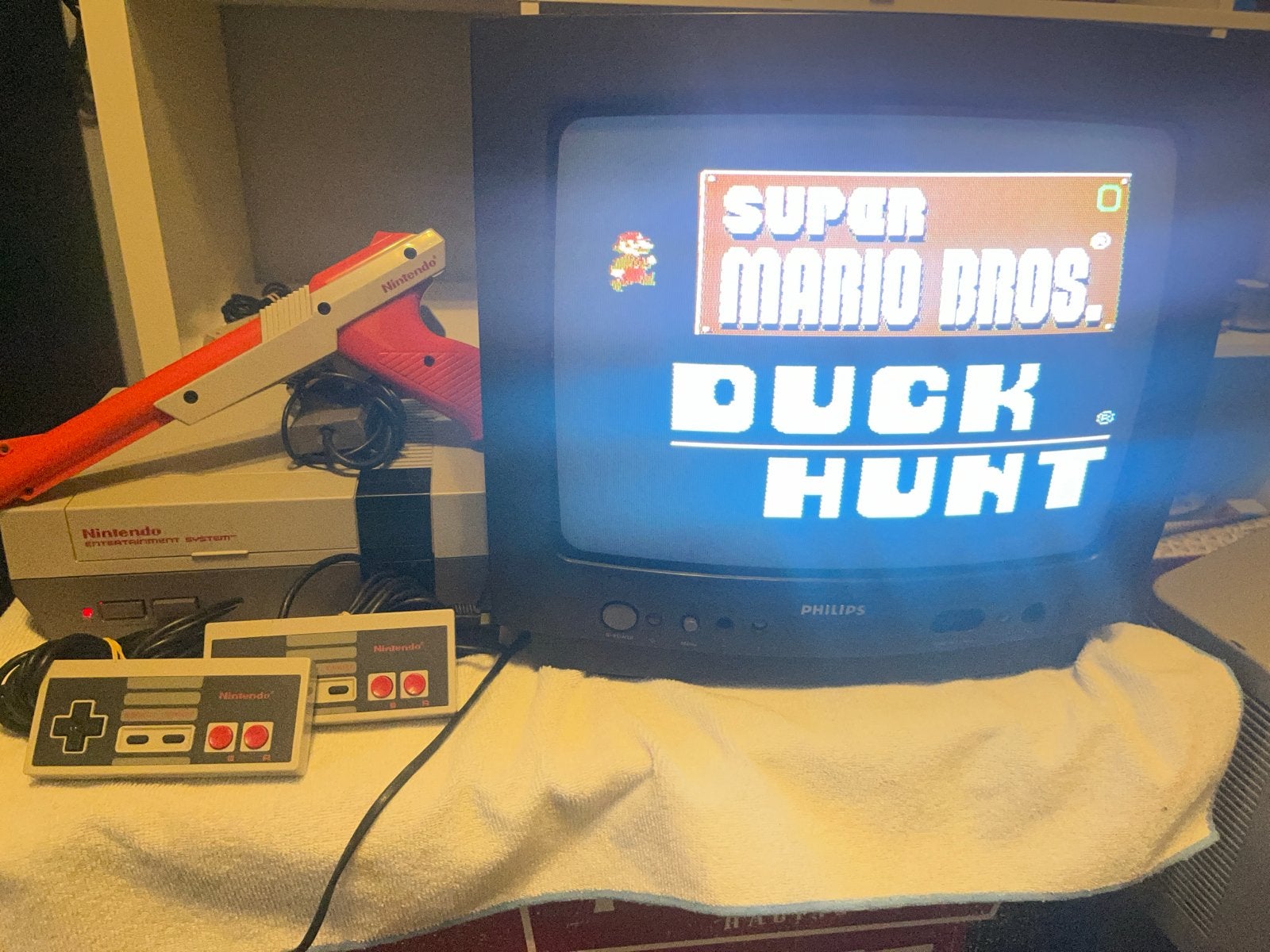 Nintendo NES met Super Mario Bros. / Duck Hunt en accessoire, Spelcomputers en Games, Gebruikt, 2 spelers, Eén computer, Ophalen of Verzenden