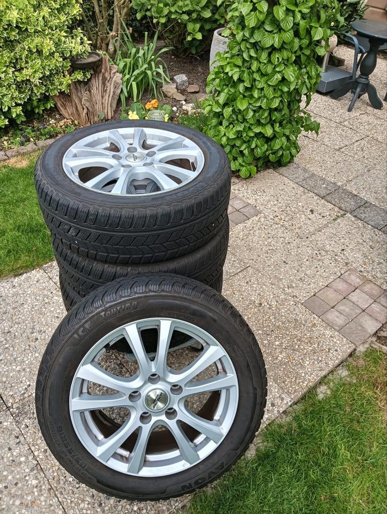 Set van 4 Avon Ice Touring winterbanden met velgen, Ophalen, Gebruikt, 16 inch, Banden en Velgen