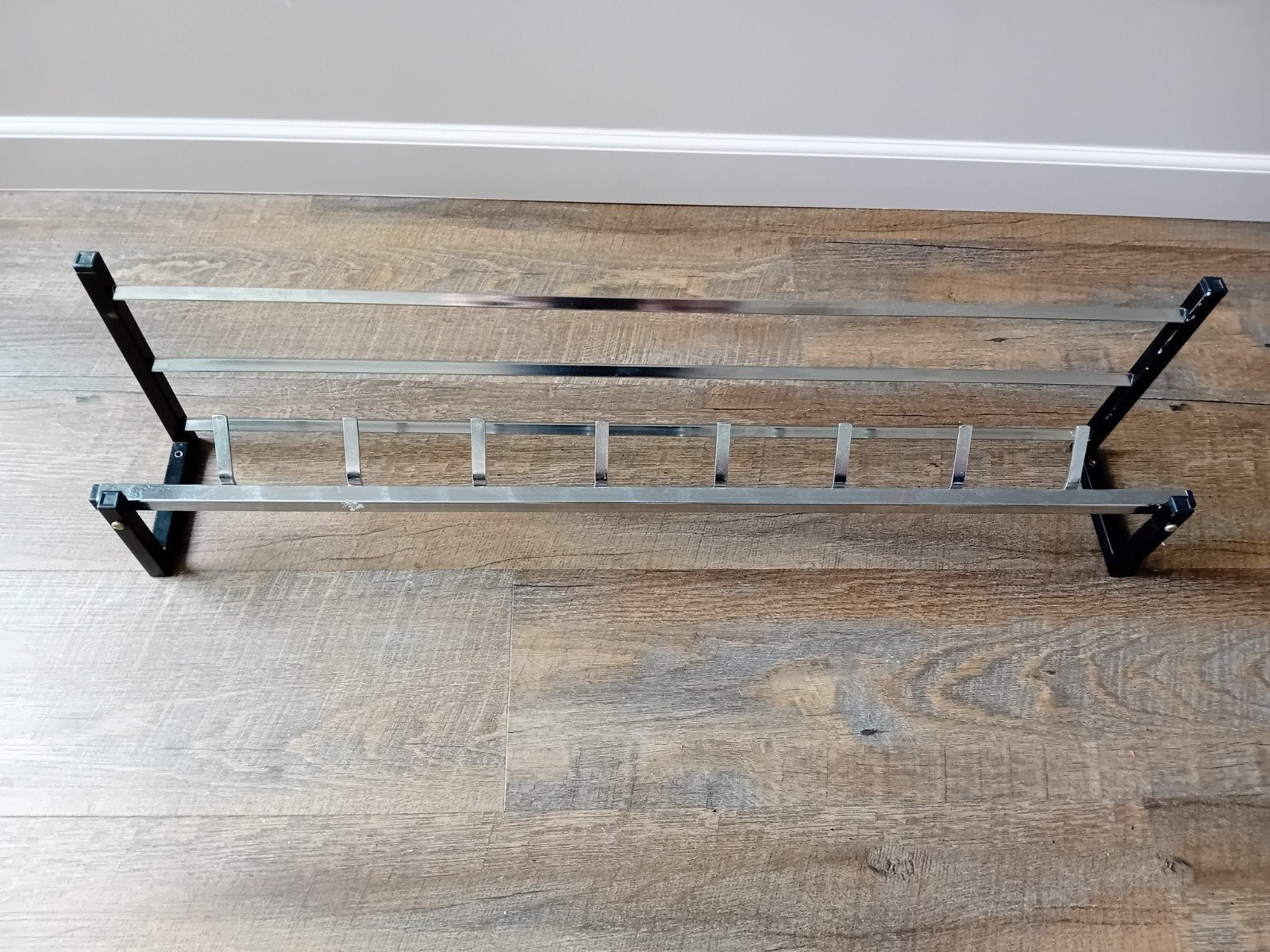 Vintage kapstok met hoedenplank, chroom, jaren 70, Huis en Inrichting, Woonaccessoires | Kapstokken, Ophalen of Verzenden, Gebruikt