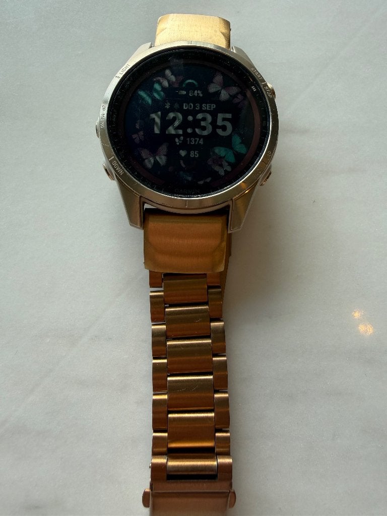 Garmin fenix 7s saffier solar sporthorloge, Zwart, Garmin, Ophalen of Verzenden, Zo goed als nieuw