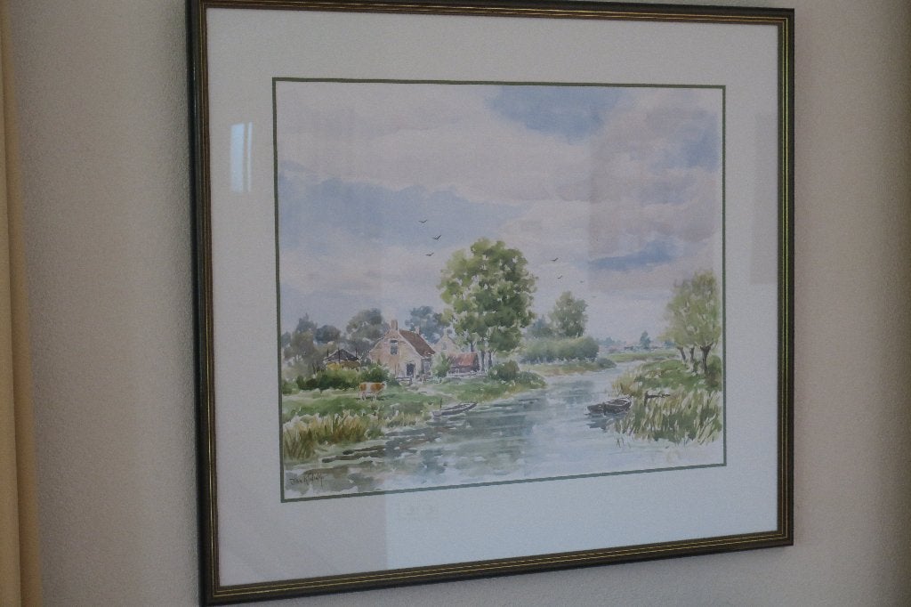 Aquarel kunstschilder Jan Koning, Ophalen, Gebruikt, Minder dan 50 cm, Schilderij