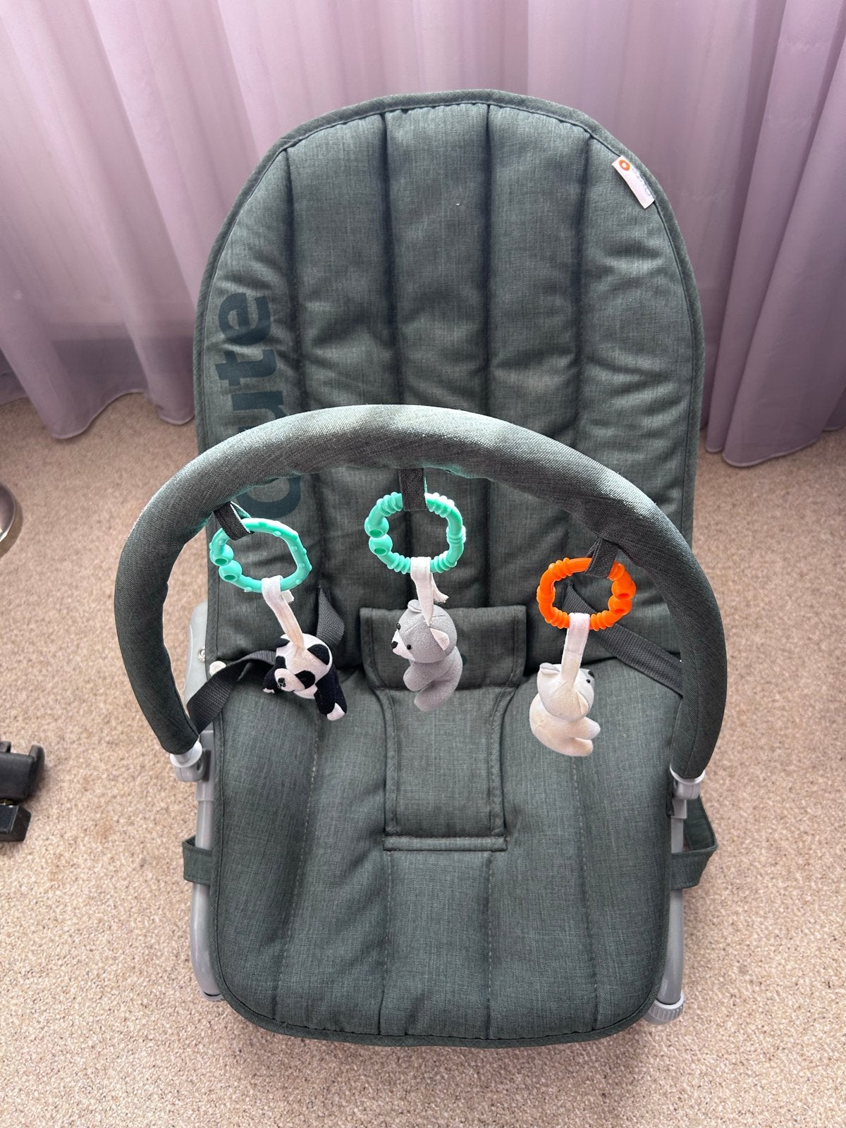 Qute Q-Sofa Wipstoel – Jeans Groen zgan., Kinderen en Baby's, Wipstoel, Ophalen, Overige merken, Met gordel(s) of riempje(s)