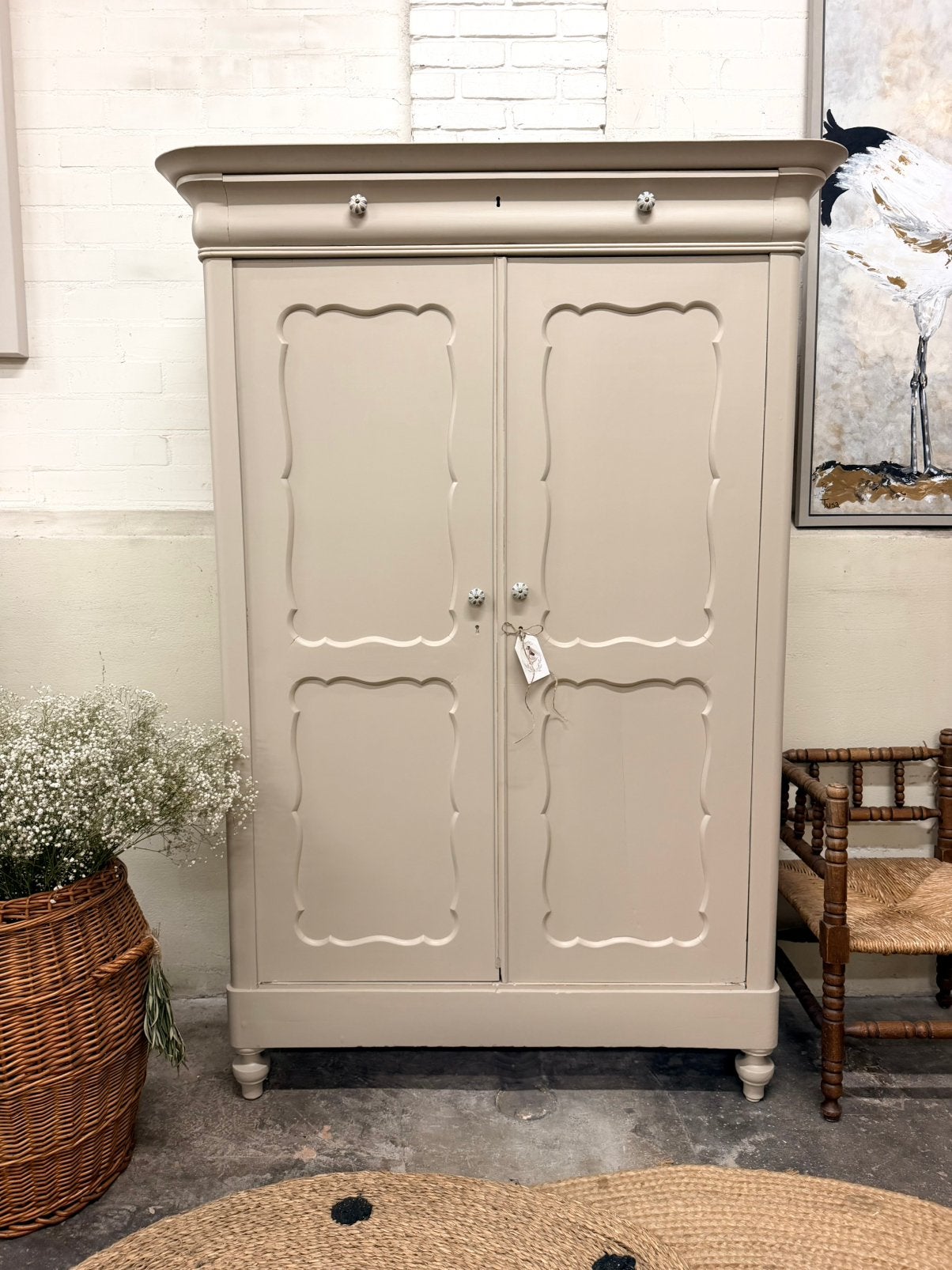 Foto 4 van Biedermeier meidenkast linnenkast kledingkast buffetkast