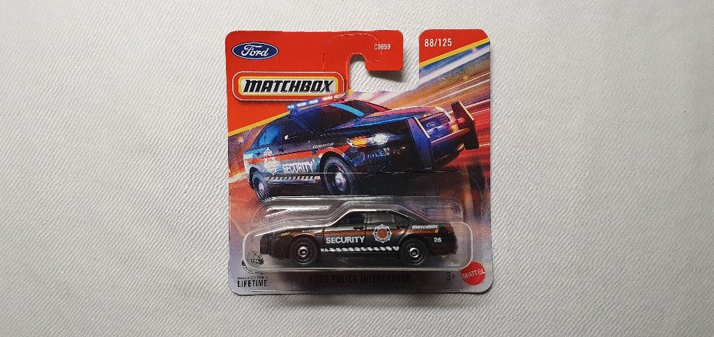 Matchbox Ford Police Interceptor zwart Security, Ophalen of Verzenden, Nieuw, Auto