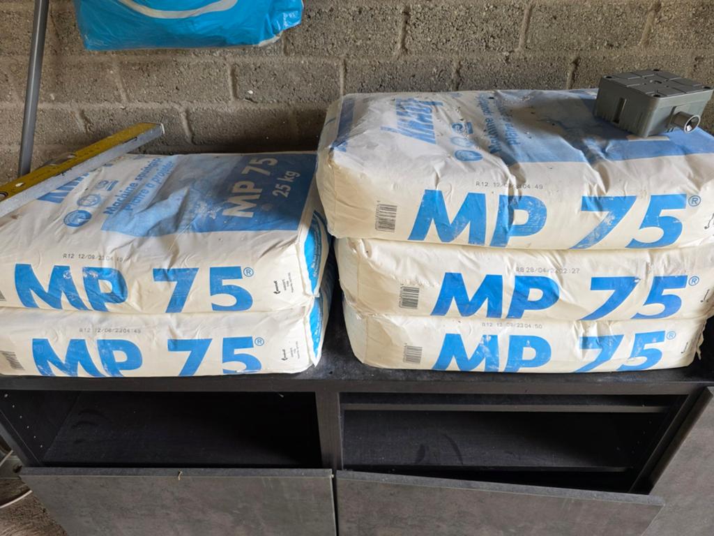 5 zakken Knauf MP 75 gips van 25 kg, Ophalen of Verzenden