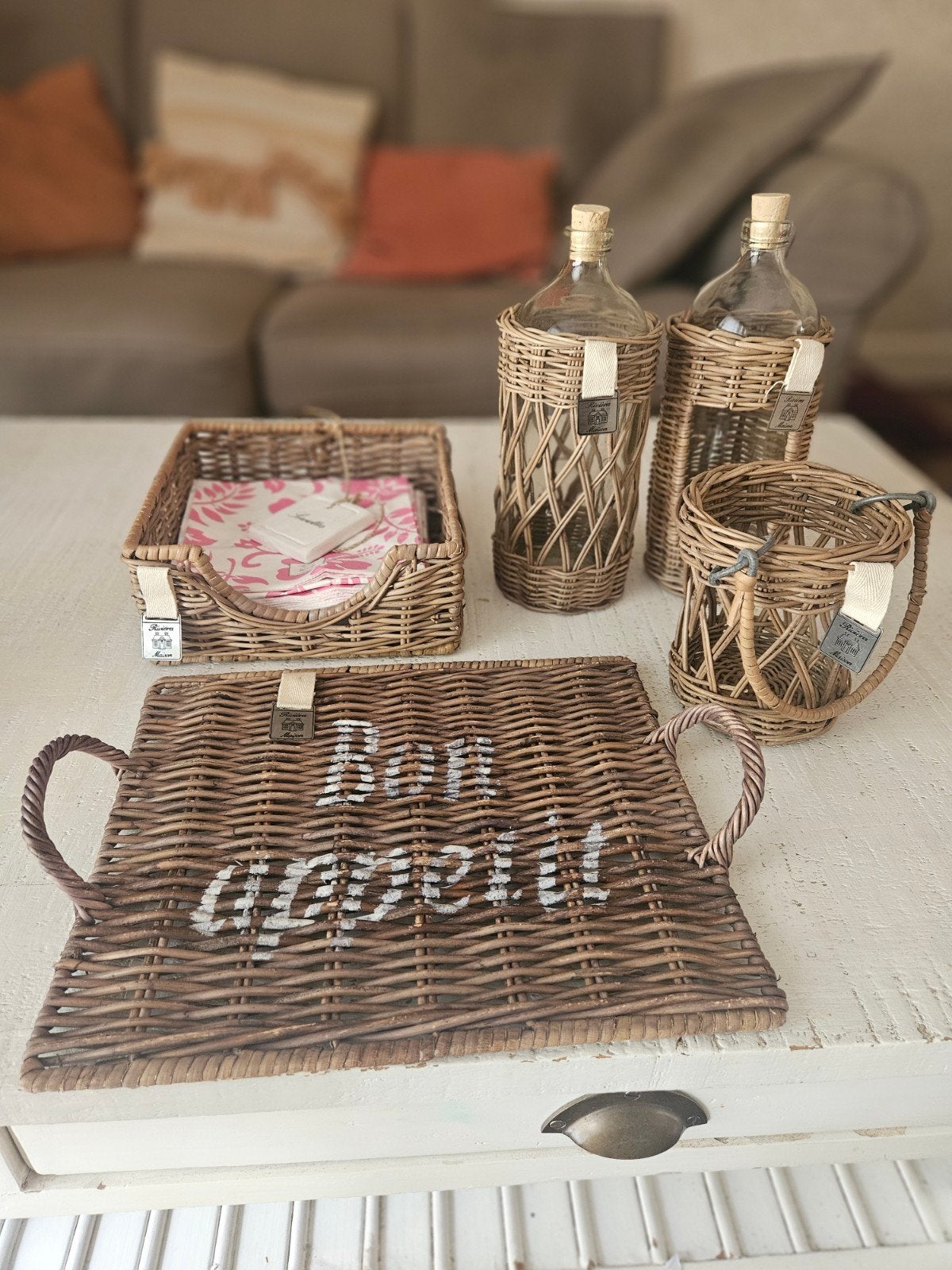 Riviera Maison Keukenaccessoires Set - Rotan, Ophalen, Overige typen, Bruin, Riviera Maison