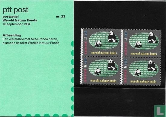 Postzegelmapje M23 Wereld Natuur Fonds 1984 NL, Ophalen of Verzenden