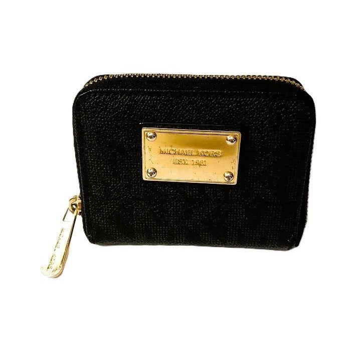 Michael Kors portemonnee dames zwart met goud - logo