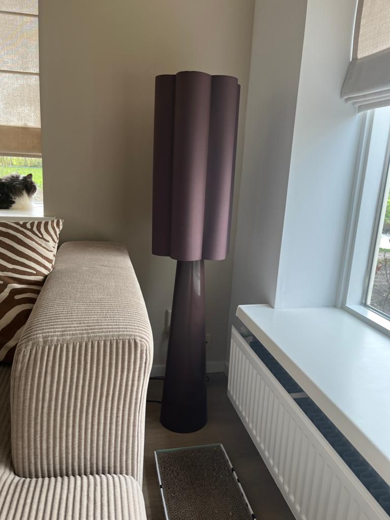 Vloerlamp Pandia Bruin Kwantum, Huis en Inrichting, Lampen | Vloerlampen, Ophalen, Nieuw, Stof, 100 tot 150 cm