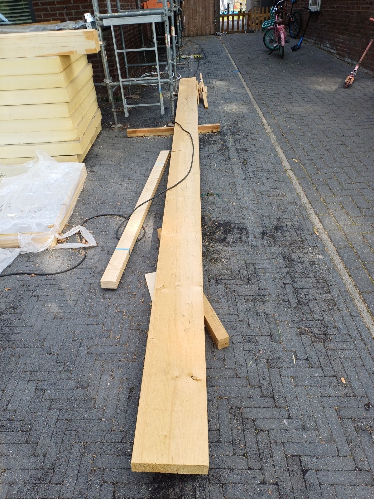 Lange houten balk 270x70- Vuren -, Gebruikt, Ophalen of Verzenden, Plank, Vuren