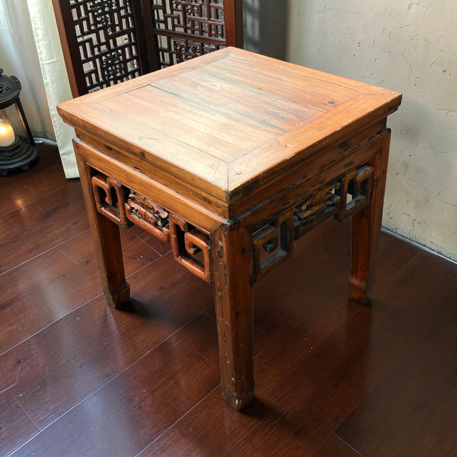 Vintage Chinese houten salontafel - 45x45x50 cm, Antiek en Kunst, Antiek | Meubels | Tafels, Ophalen