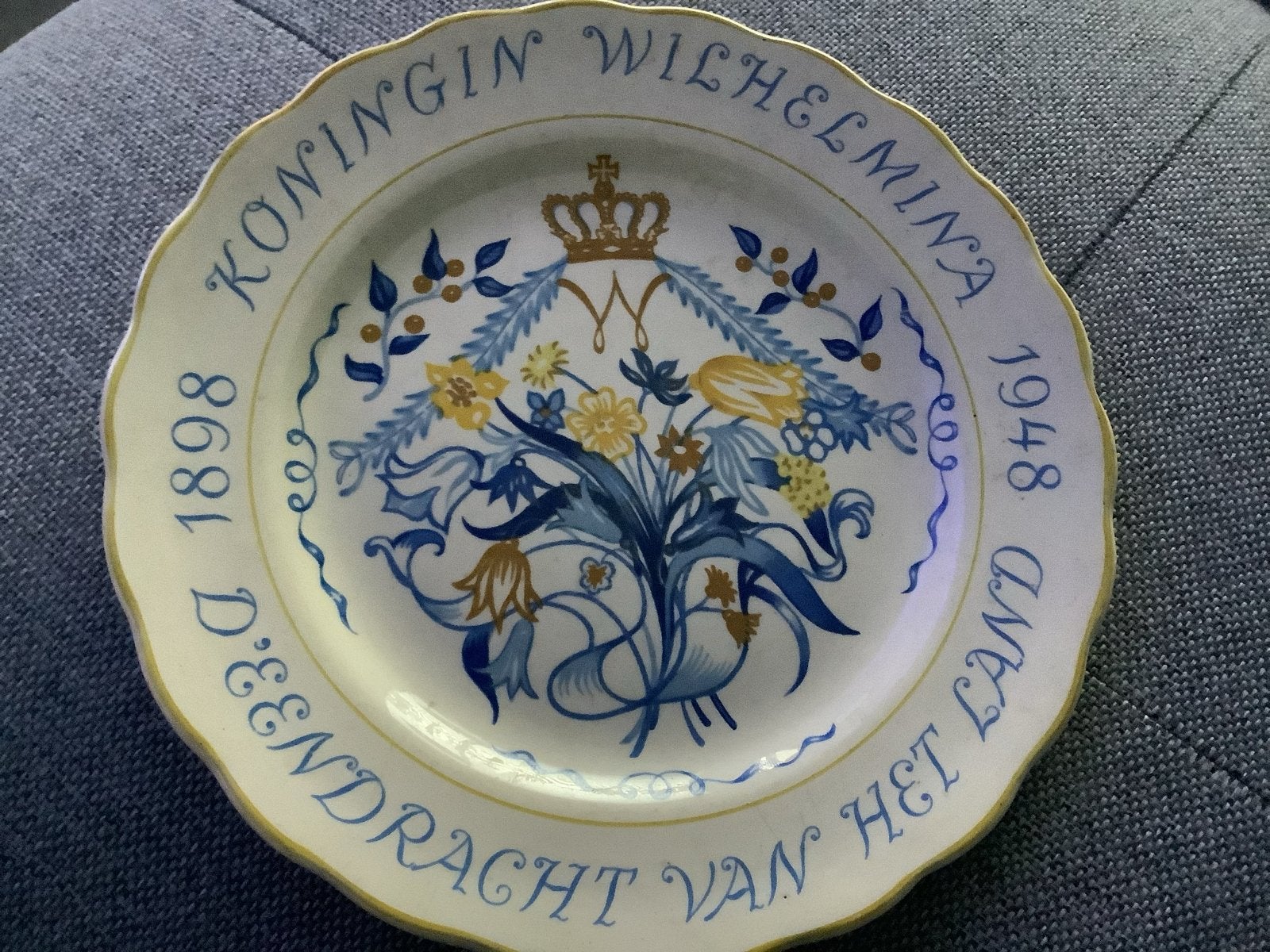 Gedenkbord Koningin Wilhelmina 1898-1948, Ophalen of Verzenden