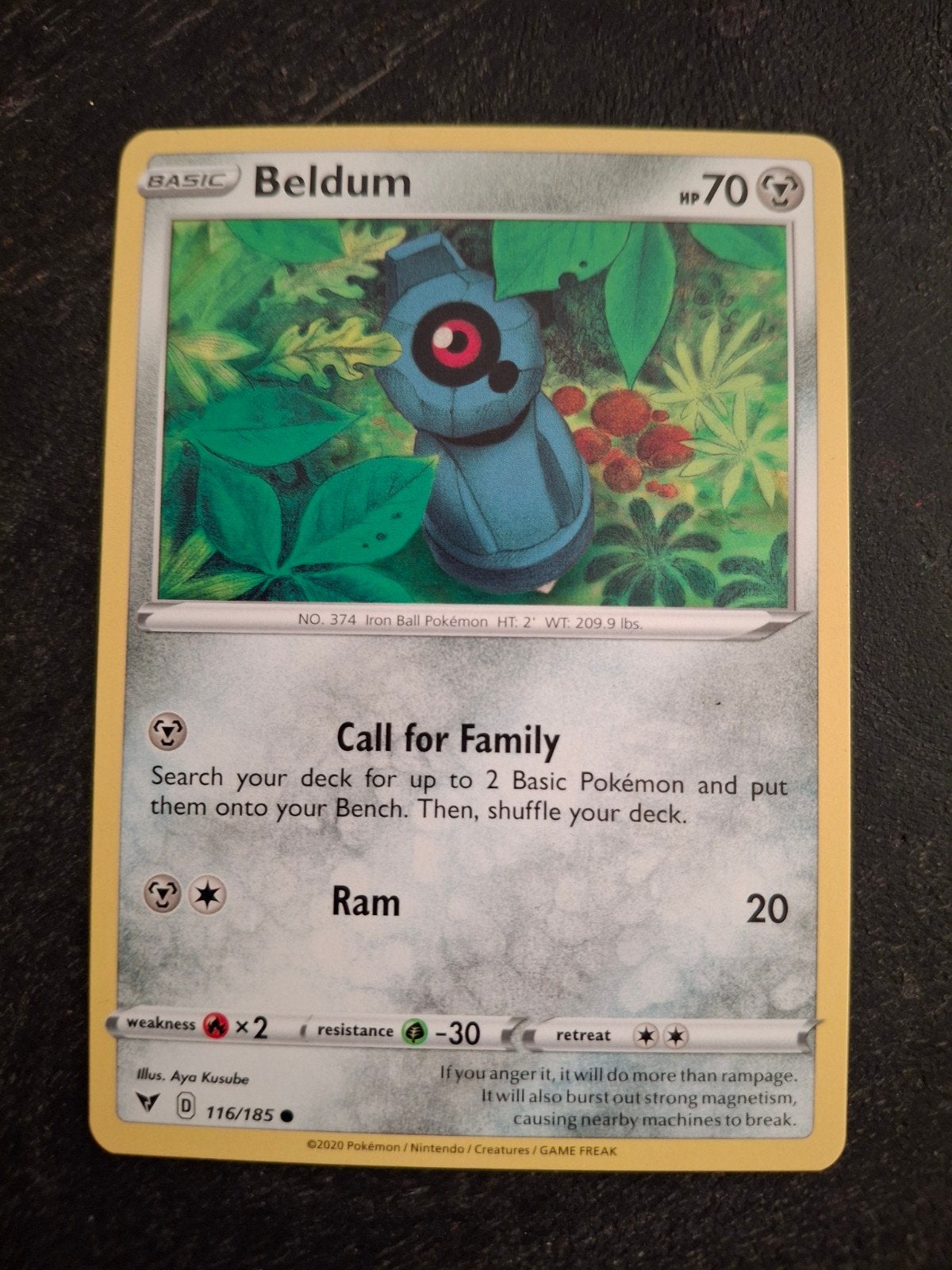 Pokémon Kaart: Beldum (116/185), Ophalen of Verzenden, Zo goed als nieuw, Losse kaart
