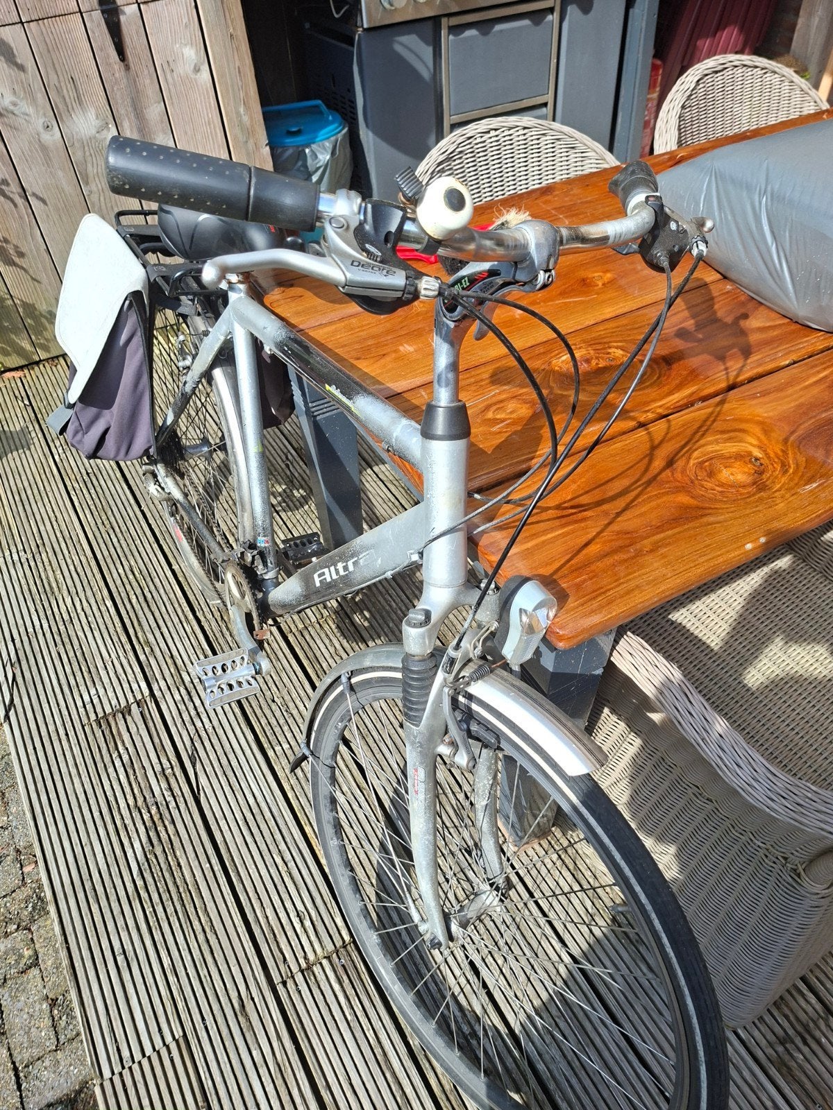 Altra damesfiets met versnellingen en fietstassen, Ophalen, Gebruikt, Overige merken, Versnellingen