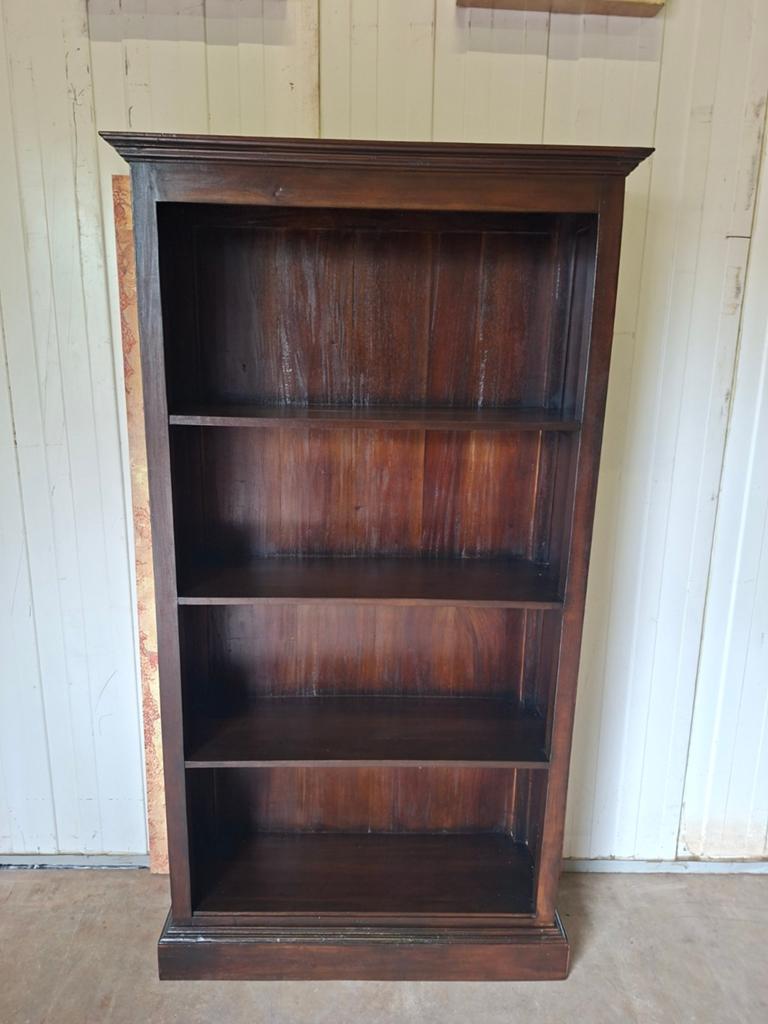 Koloniaal teakhouten boekenkast afm: 98x34m en 180cm hoog., Huis en Inrichting, Kasten | Boekenkasten, Ophalen of Verzenden