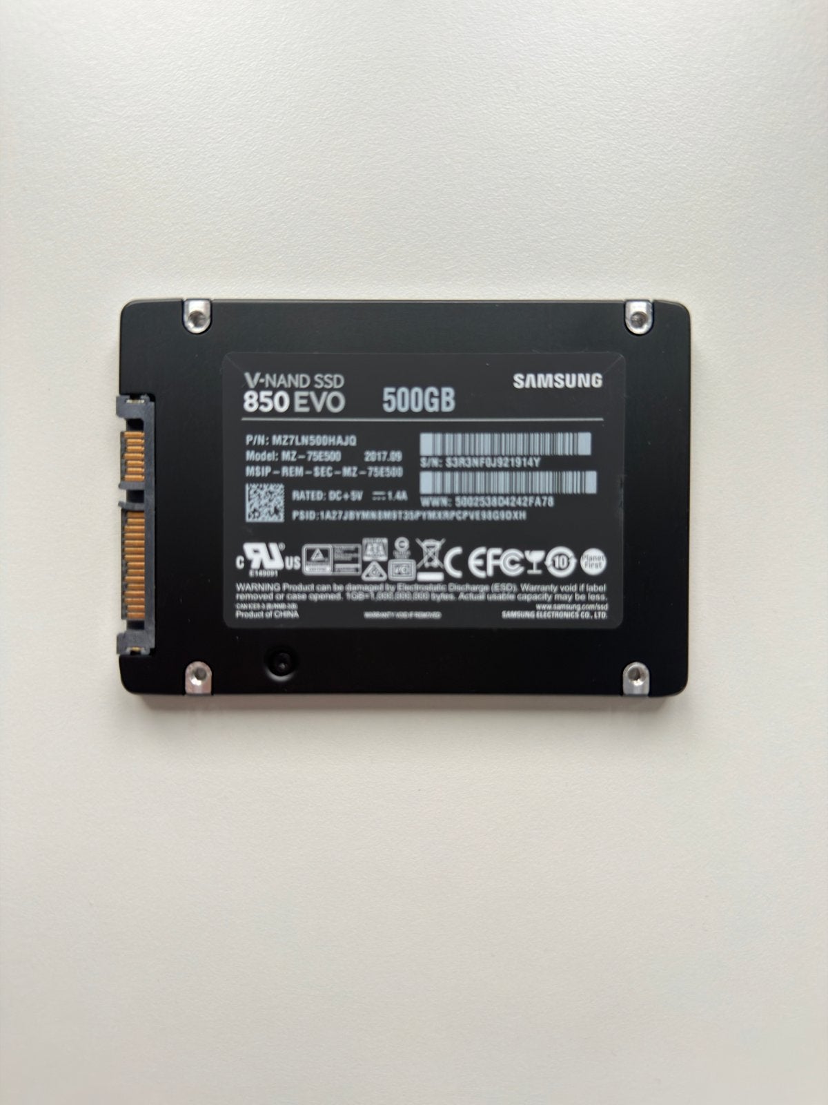 Samsung 850 EVO V-NAND SSD 500GB, Computers en Software, Intern, Server, Ophalen of Verzenden, Zo goed als nieuw