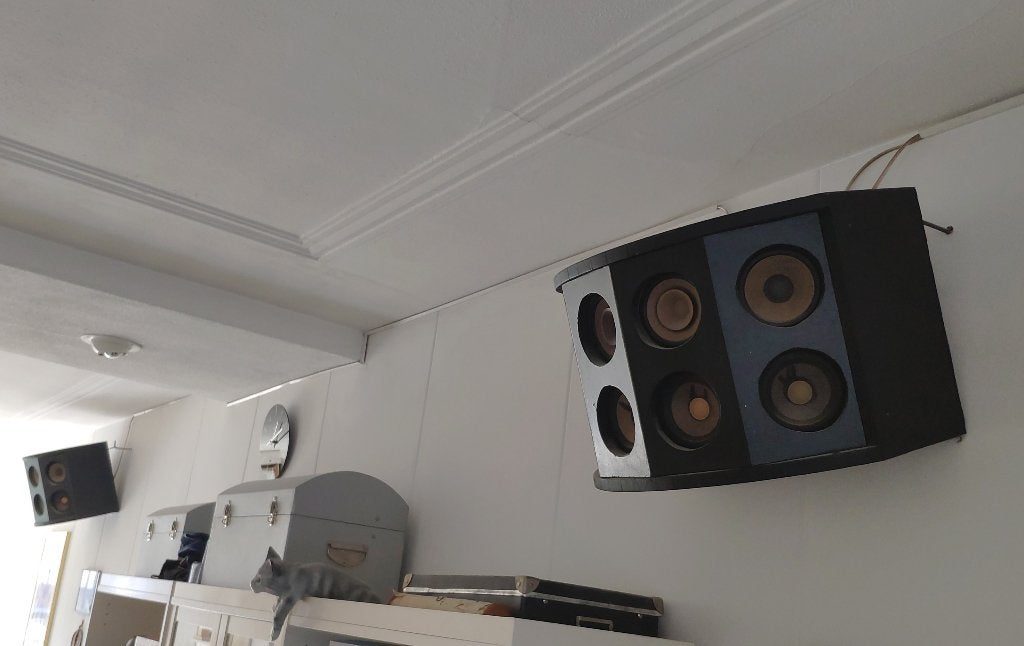 Luidsprekers set boxen uniek nagemaakt Marathon Den Haag, Stereo speakers, Gebruikt, Minder dan 60 watt, Ophalen