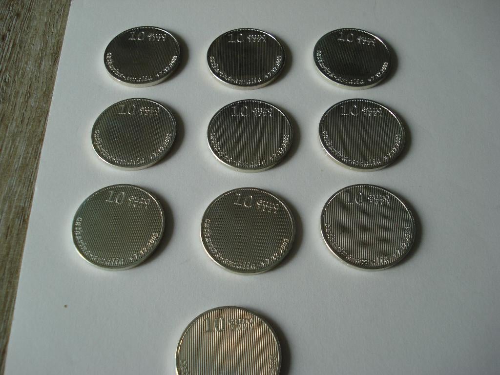 10 MAAL 10 EURO  AMALIA, Setje, Koningin Beatrix, Zilver, Euro's