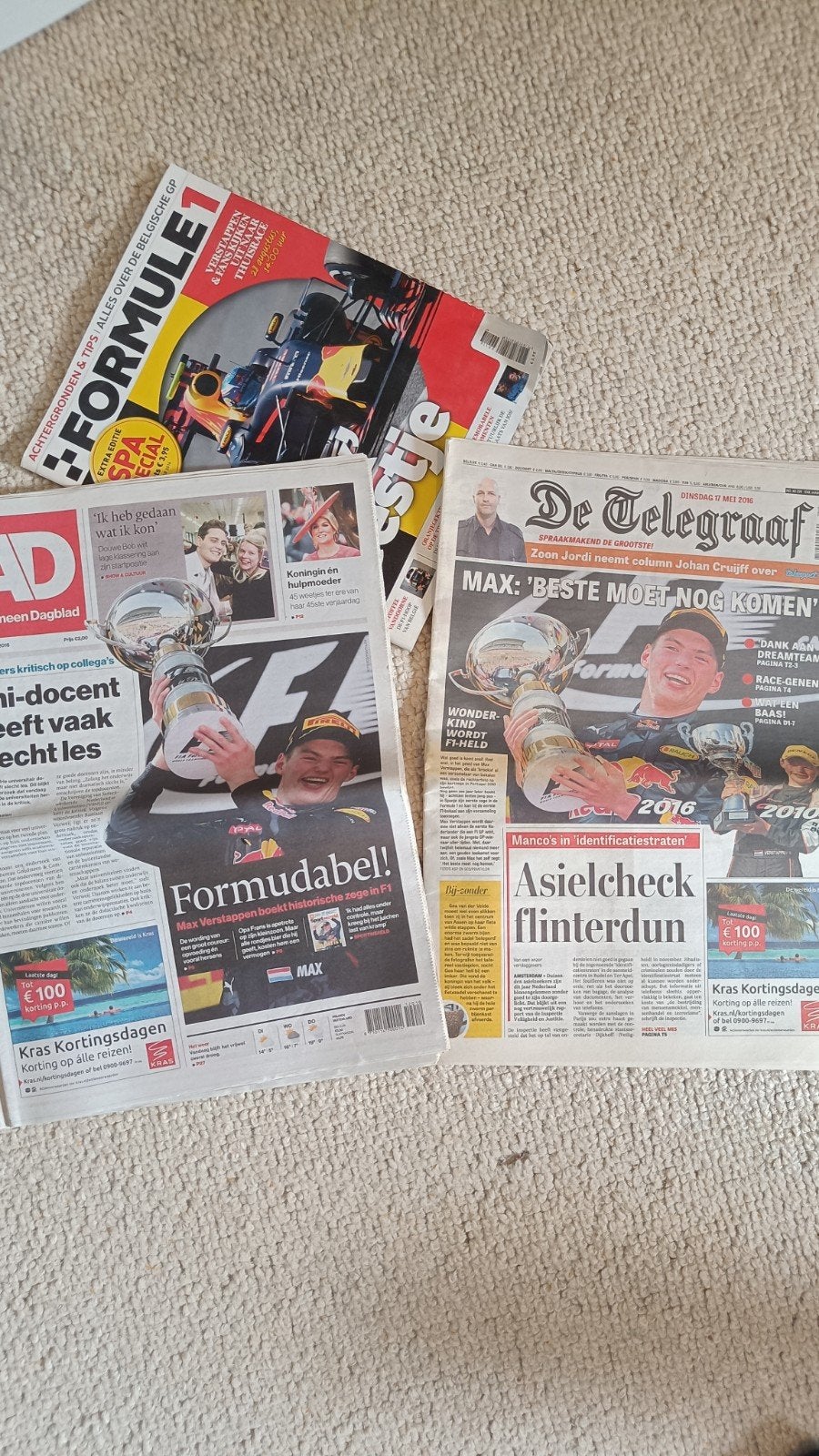 Formule 1 Magazine en Kranten over Max Verstappen, Ophalen of Verzenden, Zo goed als nieuw, Overige typen