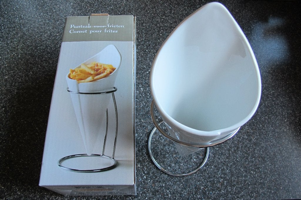 puntzak friet schaal, Ophalen of Verzenden, Nieuw, Wit