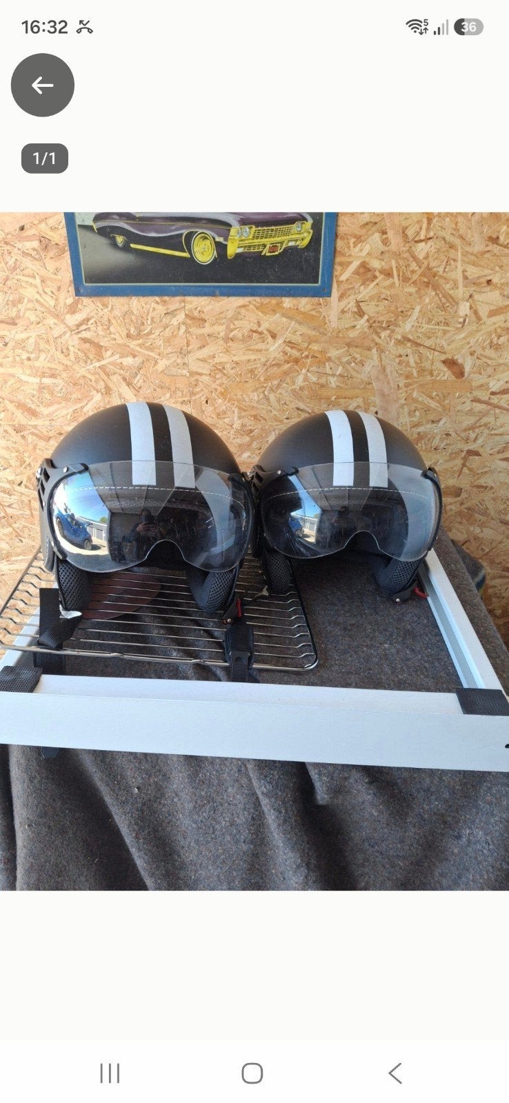 2 Retro Helmen - Maat XL (vallen klein uit), 2x gebruikt, Ophalen of Verzenden