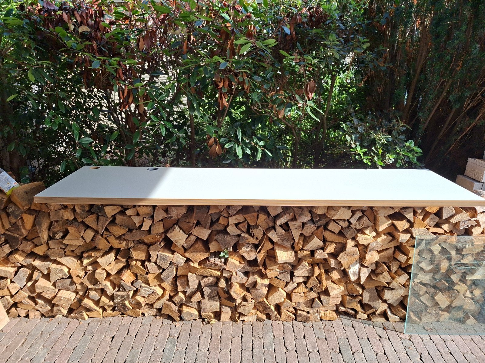 IKEA Bureaublad - Wit met kabeldoorvoer, Ophalen, Overige typen, Gebruikt, IKEA