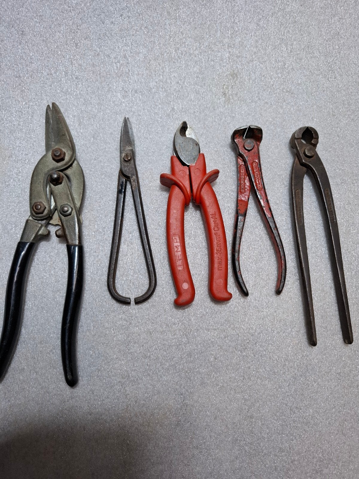 Set van 5 diverse Kniptangen, Ophalen of Verzenden, Gebruikt, Tang, Overige merken