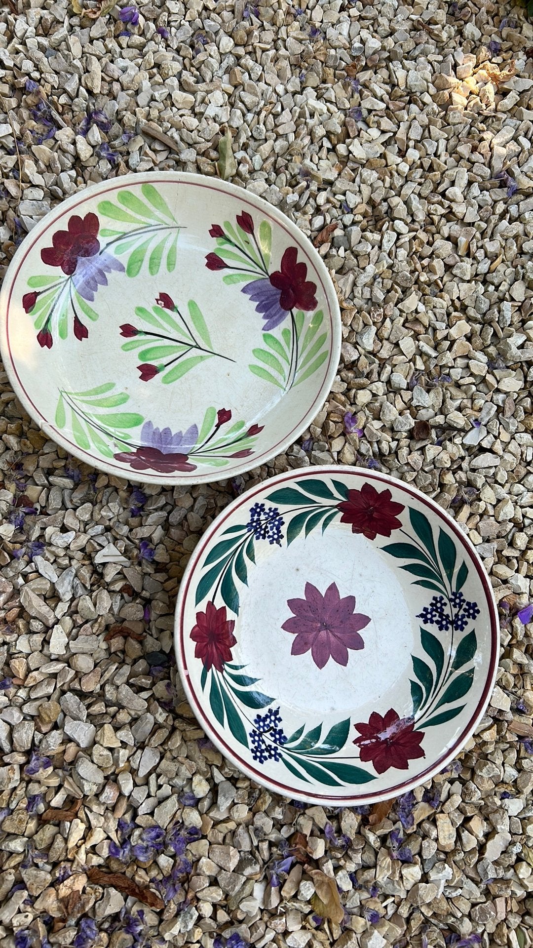 2 antieke boerenbont schalen Regout & Societé Céramique, Antiek en Kunst, Antiek | Servies los, Ophalen of Verzenden