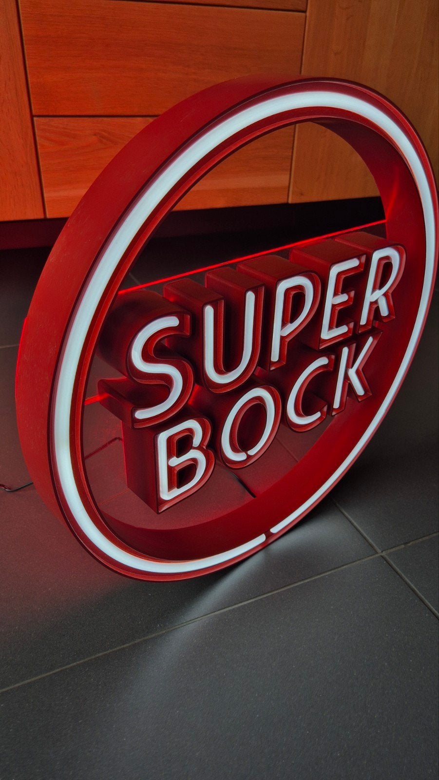 Super Bock Lichtreclame, Verzamelen, Ophalen of Verzenden, Zo goed als nieuw, Lichtbak of (neon) lamp