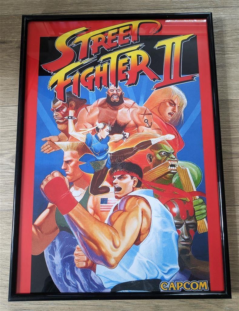 STREET FIGHTER 2 Capcom Gameroom Arcade Poster in Lijst, Verzenden, Nieuw, A1 t/m A3, Film en Tv
