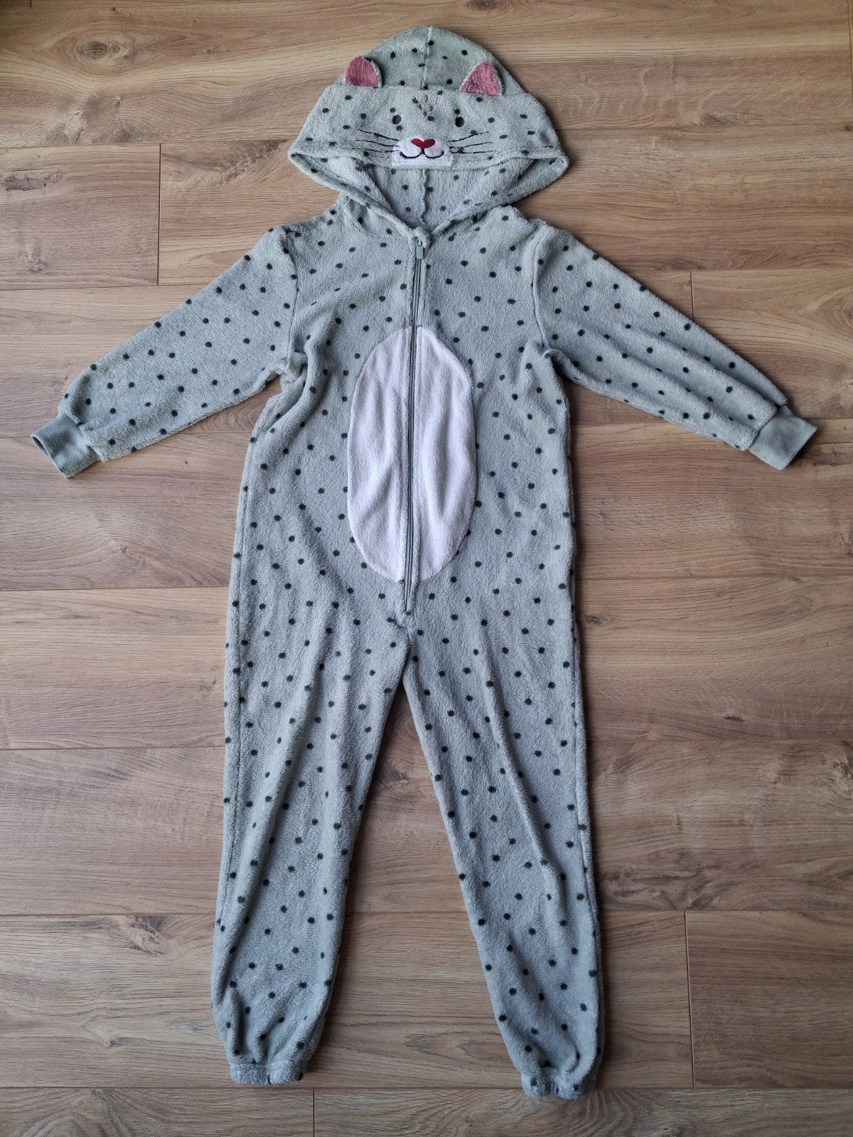 Hema onesie lichtgroen kat maat 122/128, Ophalen of Verzenden, Gebruikt, Hema, Meisje