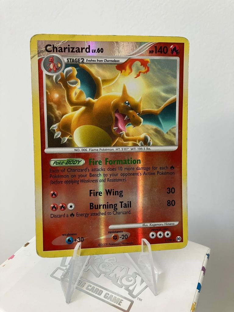 Charizard 1/99 - Arceus - Reverse Holo, Ophalen of Verzenden, Gebruikt, Losse kaart, Foil