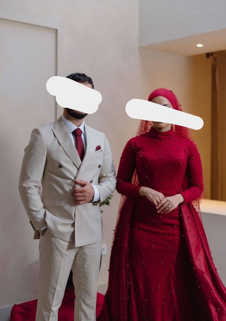 Henna jurk | Kinalik (tesettur) | henna night dress, Ophalen of Verzenden, Zo goed als nieuw, Rood, Trouwjurk