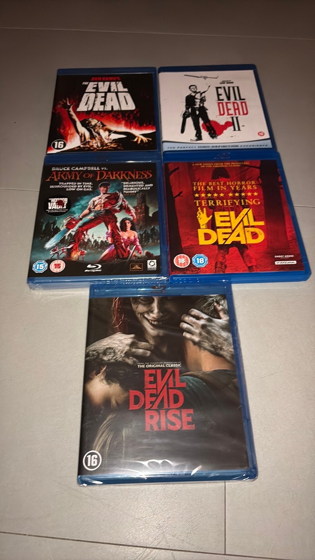 Evil Dead 1, 2, Army of Darkness, de remake en Rise., Cd's en Dvd's, Ophalen of Verzenden, Zo goed als nieuw, Actie