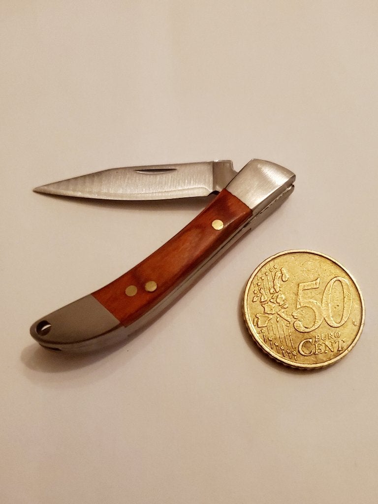 M38 RVS mini sleutelhanger zakmes bruin, Verzenden, Nieuw