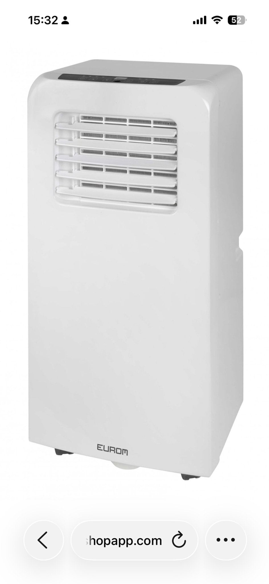 Eurom Mobiele Airco - Koelen, Ontvochtigen, Ventileren, Ophalen, Minder dan 60 m³, Timer, 3 snelheden of meer