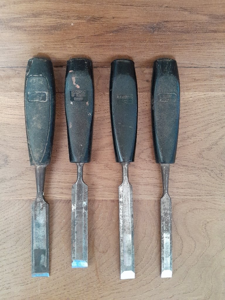 ~ Sandvik Houtbeitels, Ophalen of Verzenden, Gebruikt, Beitel, Overige merken