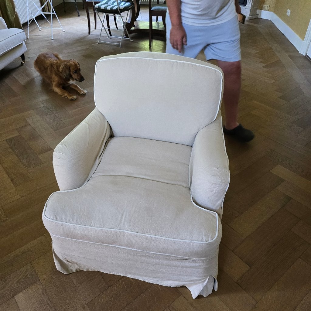 2 x Kleine ektorp stoel 2 beige zand kleur, Huis en Inrichting, Ophalen, Gebruikt, Twee, Overige kleuren