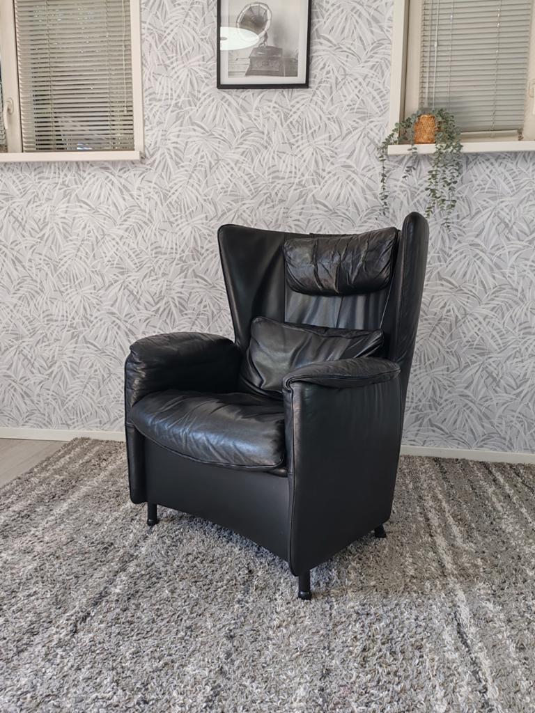 Stijlvolle De Sede DS-23 oor fauteuil wing chair, Gebruikt, Modern, Design, Klassiek, 75 tot 100 cm, Leer