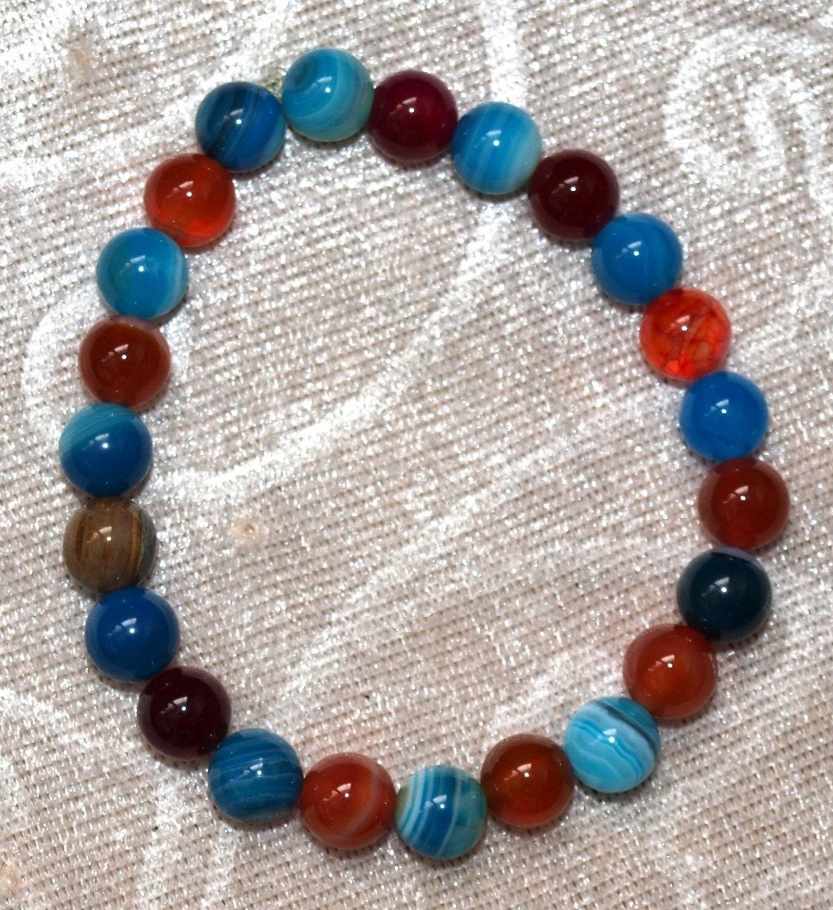 Kleurrijke agaat kralenarmband, Ophalen of Verzenden, Nieuw, Overige kleuren, Overige materialen